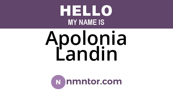 Apolonia Landin