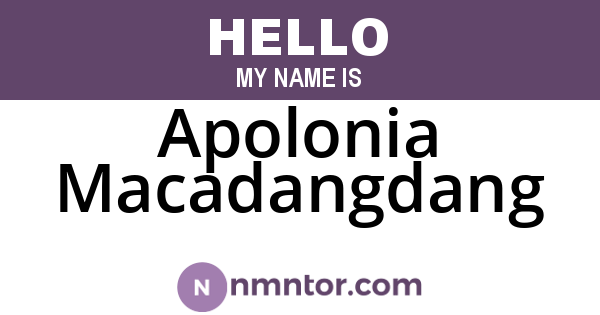 Apolonia Macadangdang
