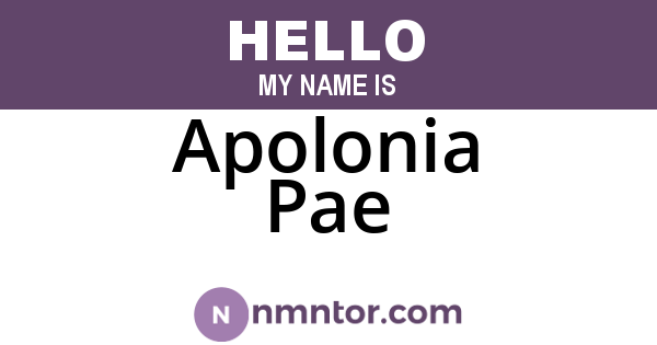 Apolonia Pae