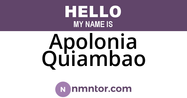 Apolonia Quiambao