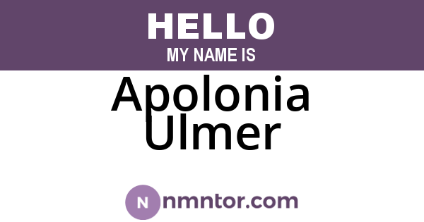 Apolonia Ulmer