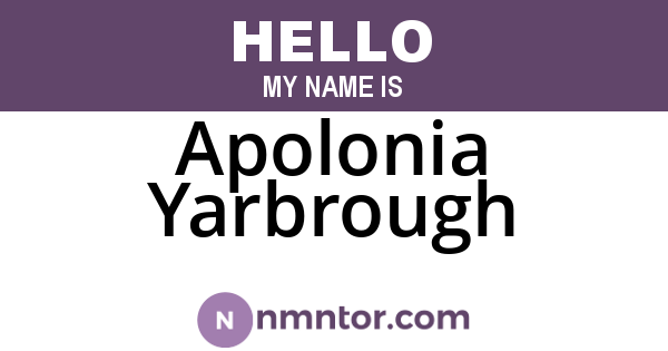 Apolonia Yarbrough