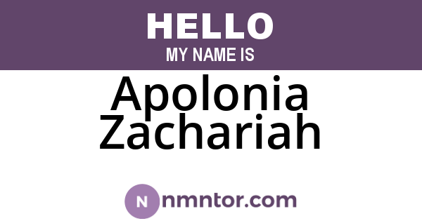 Apolonia Zachariah