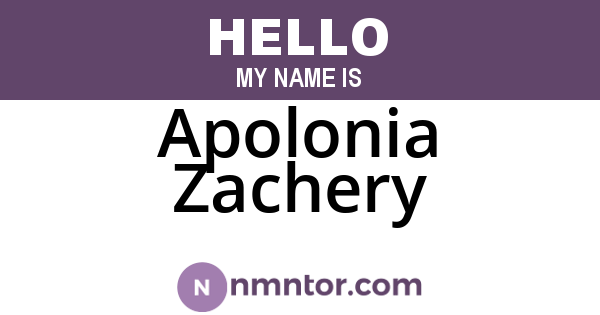 Apolonia Zachery