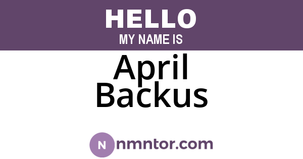 April Backus