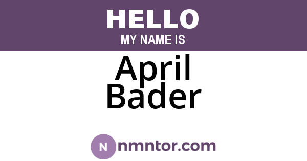April Bader