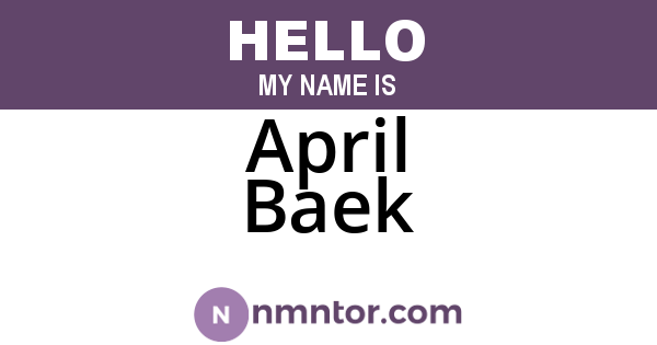 April Baek