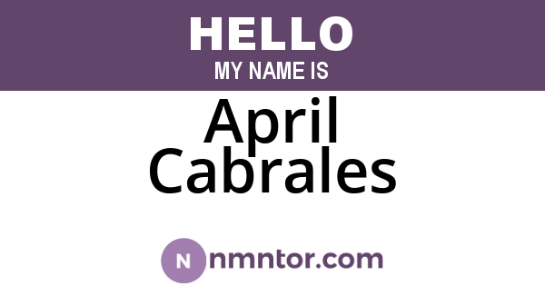 April Cabrales