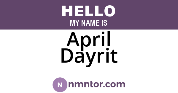 April Dayrit