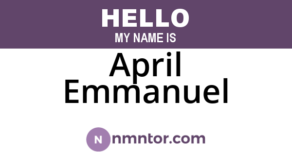 April Emmanuel