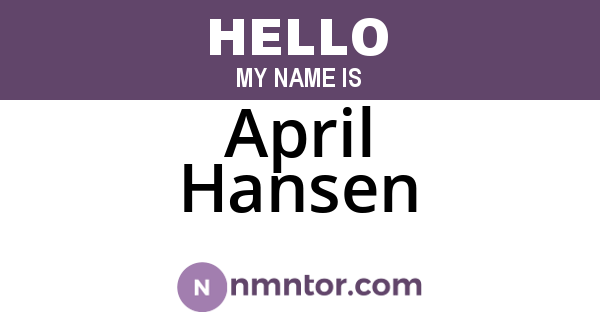 April Hansen