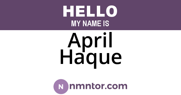 April Haque