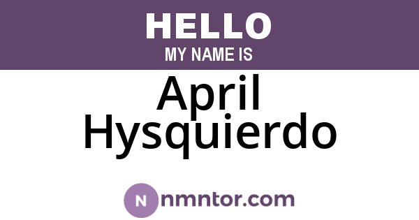 April Hysquierdo