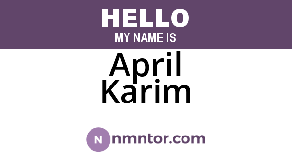April Karim