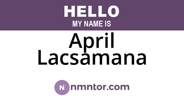 April Lacsamana