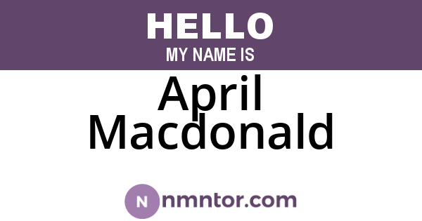 April Macdonald