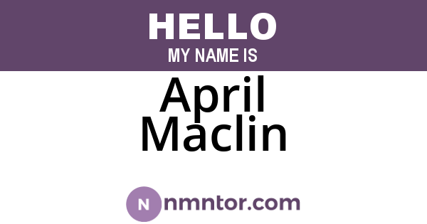 April Maclin