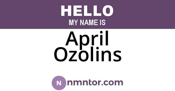 April Ozolins