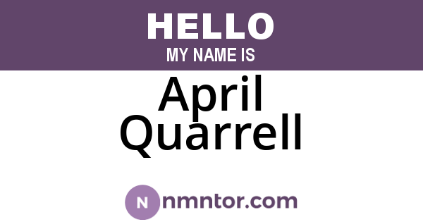 April Quarrell