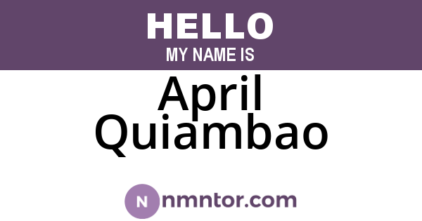 April Quiambao