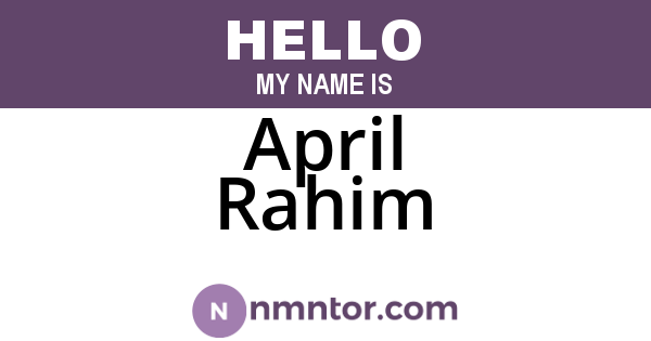 April Rahim
