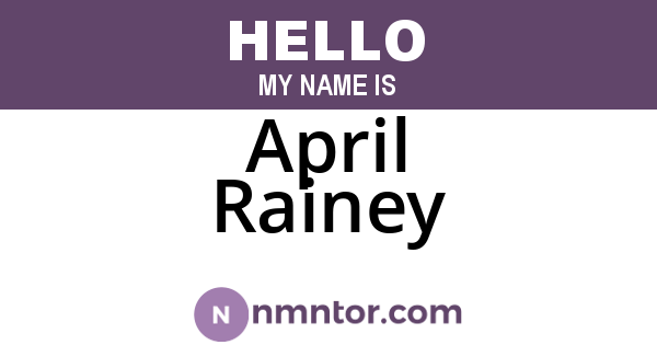 April Rainey