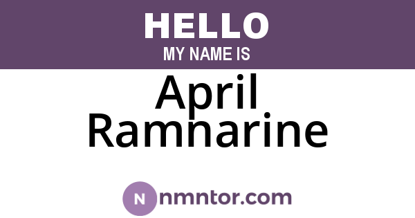 April Ramnarine