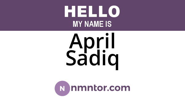 April Sadiq