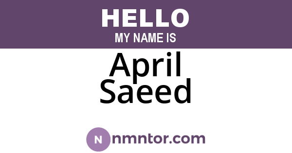 April Saeed