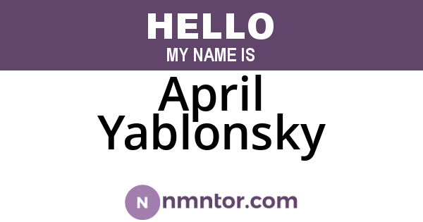 April Yablonsky