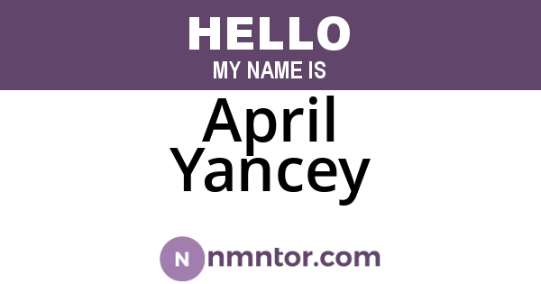April Yancey