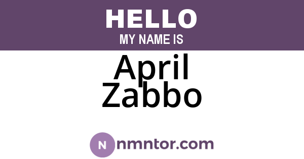 April Zabbo