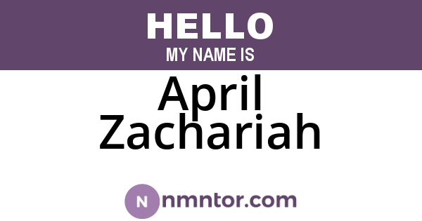 April Zachariah