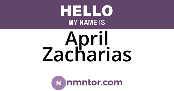 April Zacharias