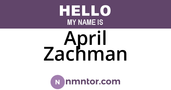 April Zachman