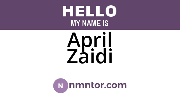 April Zaidi