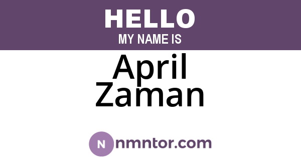 April Zaman