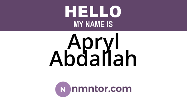 Apryl Abdallah