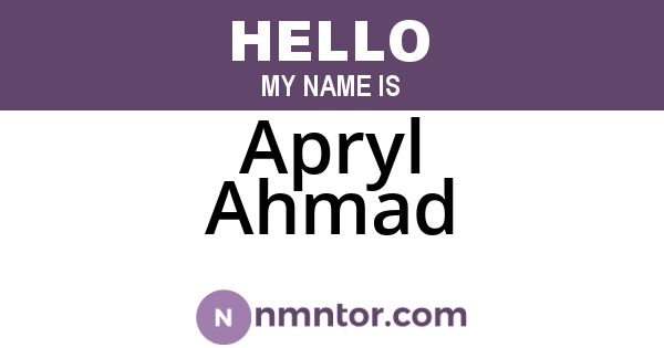 Apryl Ahmad