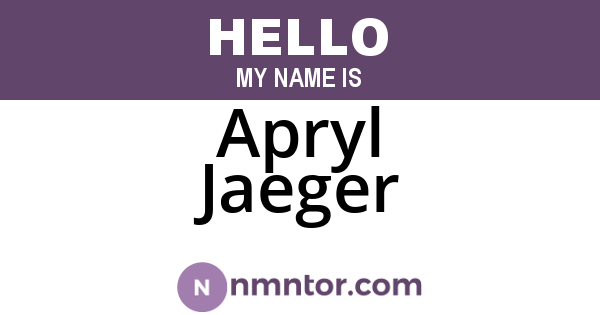 Apryl Jaeger