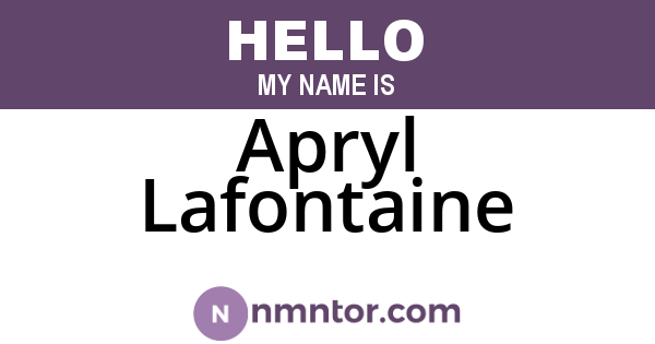 Apryl Lafontaine