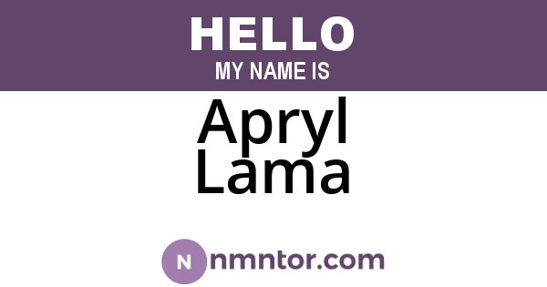 Apryl Lama