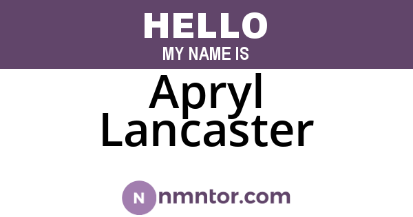 Apryl Lancaster