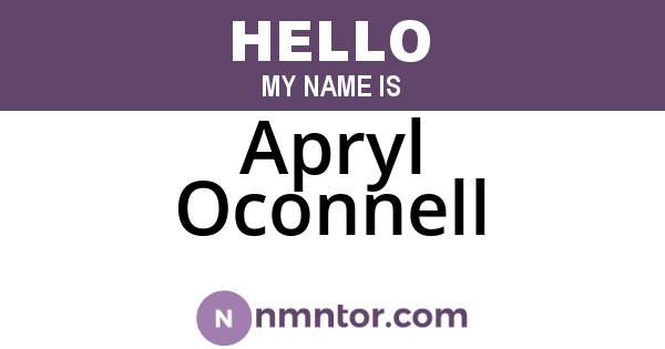 Apryl Oconnell