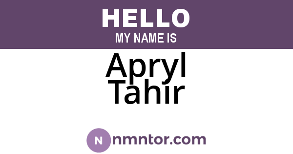 Apryl Tahir