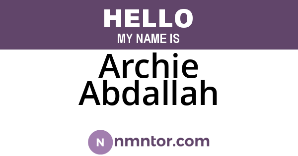 Archie Abdallah