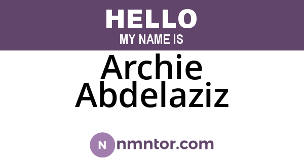 Archie Abdelaziz