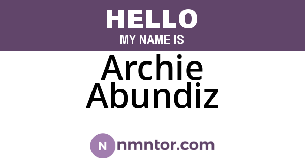 Archie Abundiz