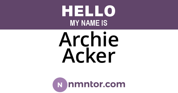 Archie Acker