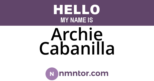 Archie Cabanilla